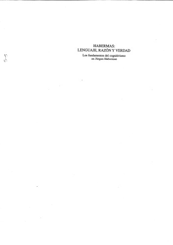 Habermas. Lenguaje, razón y verdad