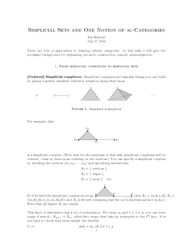 Simplicial sets and quasicategories [expository notes]