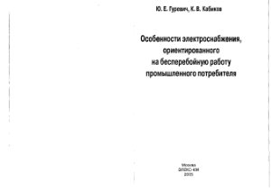 Особенности электроснабжения, ориентированного на бесперебойную работу промышленного потребителя