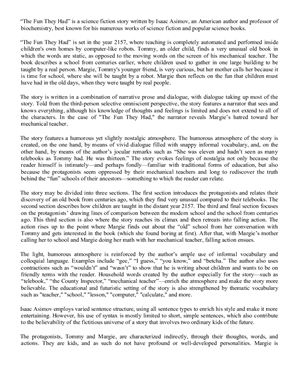 Error-Free: An Analysis of The Fun They Had by Isaac Asimov