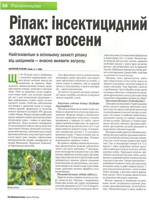 Ріпак: інсектицидний захист восени
