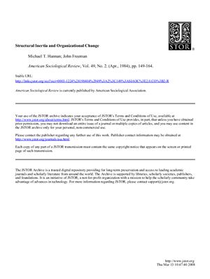 Structural inertia and organizational change