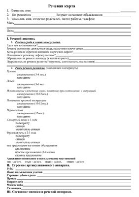 Речевые карты