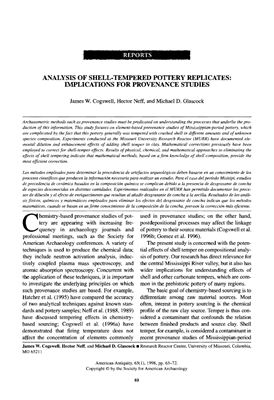 Analysis of Shell-Tempered Pottery Replicates: Implications for Provenance Studies