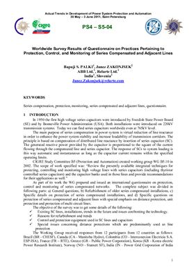 Worldwide Survey Results of Questionnaire on Practices Pertaining to Protection, Control, and Monitoring of Series Compensated and Adjacent Lines