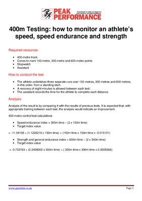 400m Testing