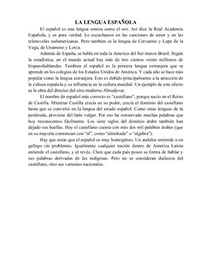 Топик - La lengua española