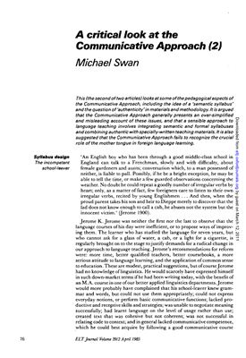 A Critical Look at the Communicative Approach (2)
