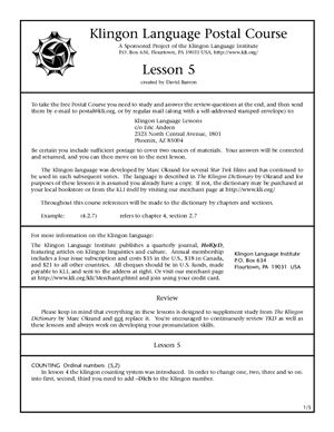 Курс клингонского языка (уроки 4-6)