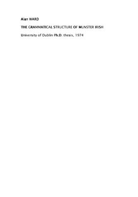 The Grammatical Structure of Munster Irish