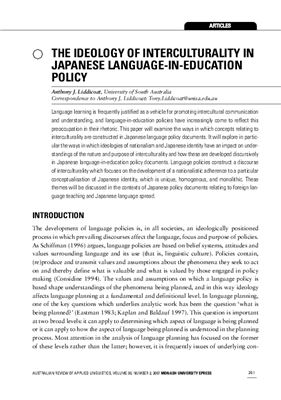 The ideology of interculturality in Japanese language-in-education policy