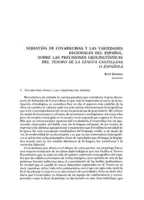 Sebastián de Covarrubias y las variedades regionales del español