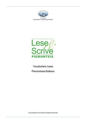 Vocabolario di Base Piemontese / Italiano