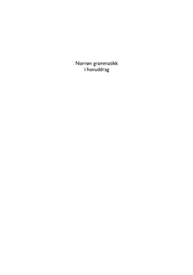 Norrøn grammatikk i hovuddrag