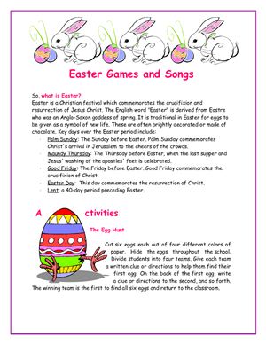 Easter games and songs