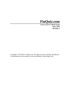 CFA Mock Exams Level 1 June 2016