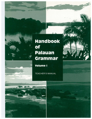 Handbook of Palauan grammar. Volume 1. Teacher's Manual