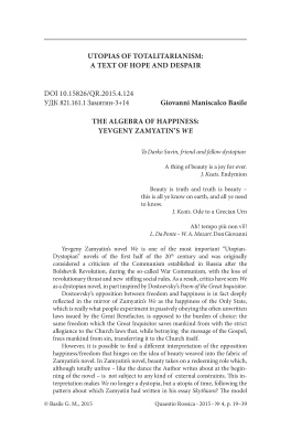 The Algebra of Happiness: Yevgeny Zamyatin’s We