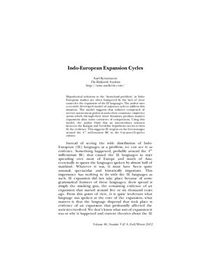 Indo-European Expansion Cycles