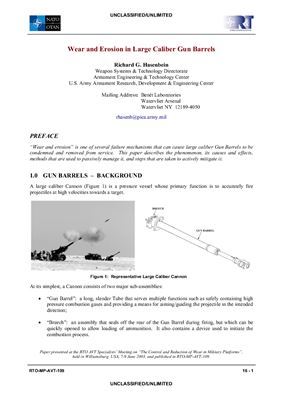 Wear and erosion in large caliber gun barrels