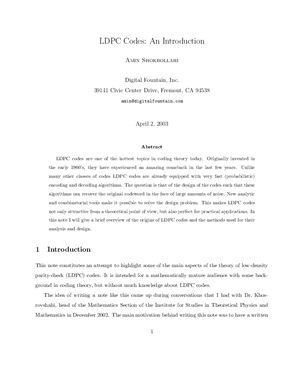 LDPC-коды. Общее