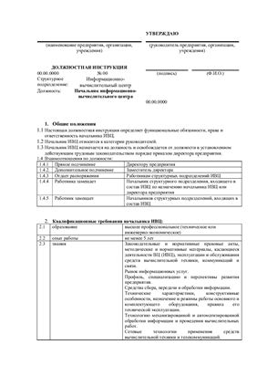 Должностные инструкции экономическо-информационных специальностей