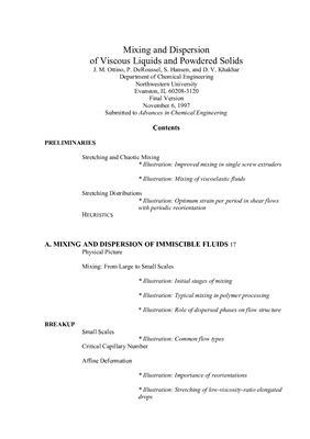 Mixing and Dispersion of Viscous Liquids and Powdered Solids