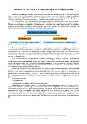 Общее представление о деятельности в экстремальных условиях