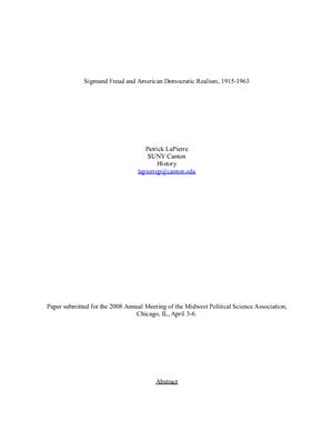 Sigmund Freud and American Democratic Realism, 1915-1963