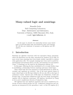 Many-valued logic and semirings