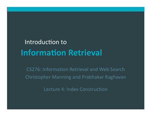 Слайды - Построение индекса к главе 4 учебника Introduction to Information Retrieval - Введение в информационный поиск