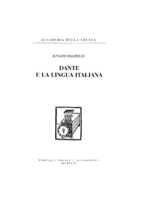 Dante e la lingua italiana