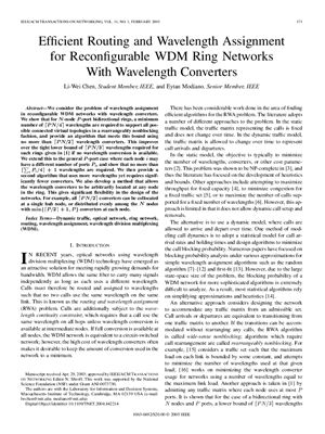 Efficient Routing and Wavelength Assignment for Reconfigurable WDM Ring Networks With Wavelength Converters