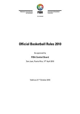 Правила - FIBA Official Basketball Rules 2010