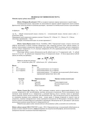 Индексы гигиены полости рта