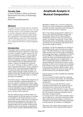 Amplitude Analysis in Musical Composition