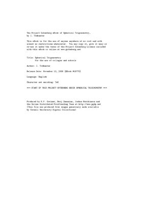 Todhunter Spherical trigonometry