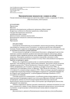 Биохимические показатели у кошек и собак