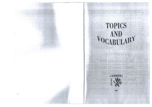 Topics and vocabulary