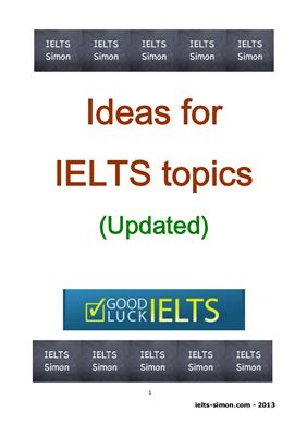Ideas for IELTS Topics (Updated)
