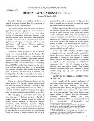 Medical Applications of Qigong