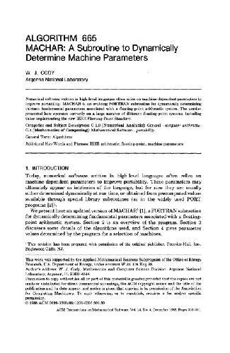 Run-time determination of floating-point machine parameters