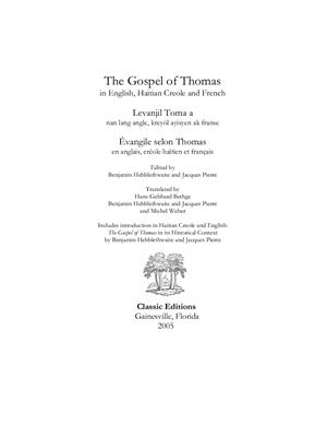 The Gospel of Thomas in English, Haitian Creole and French
