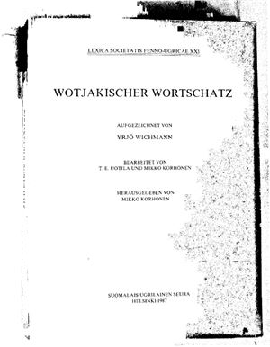 Wotjakischer Wortschatz