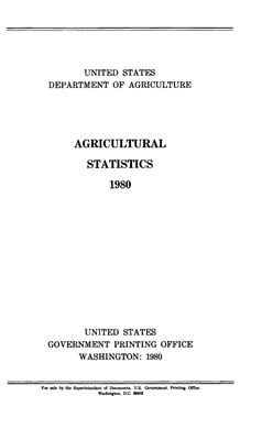 Agricultural statistics 1980