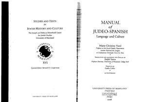 Manual of Judeo-Spanish (Language and Culture)