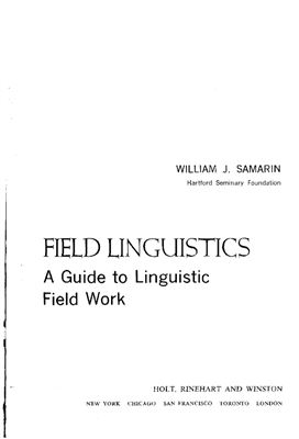 Field Linguistics