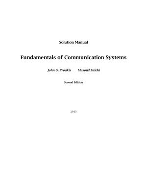 Fundamentals Of Communication Systems Solution Manual