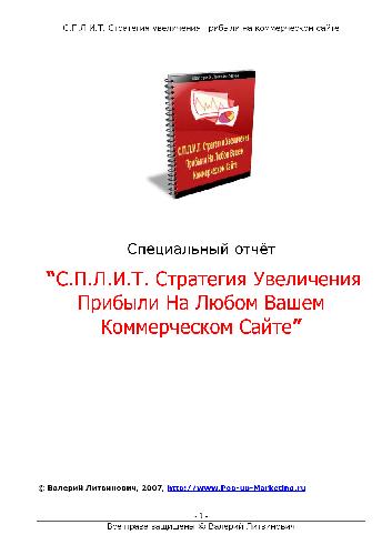 С.П.Л.И.Т. Стратегия увеличения прибыли коммерческом Сайте