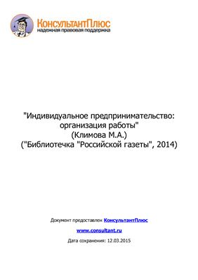 Индивидуальное предпринимательство: организация работы